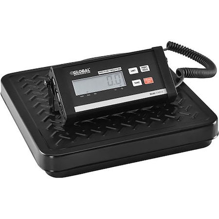 Global Industrial Digital Shipping Scale with AC Adapter, 400 Lb x 0.5 Lb, 12W x 12L 318513